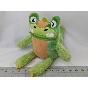 Nat Jules Green Alligator Plush 12 Inch Zipper Mouth Secret Keeper Stuffed